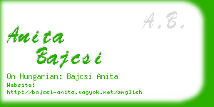 anita bajcsi business card